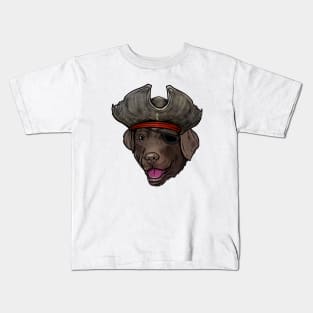 Chocolate Labrador Retriever Pirate Kids T-Shirt